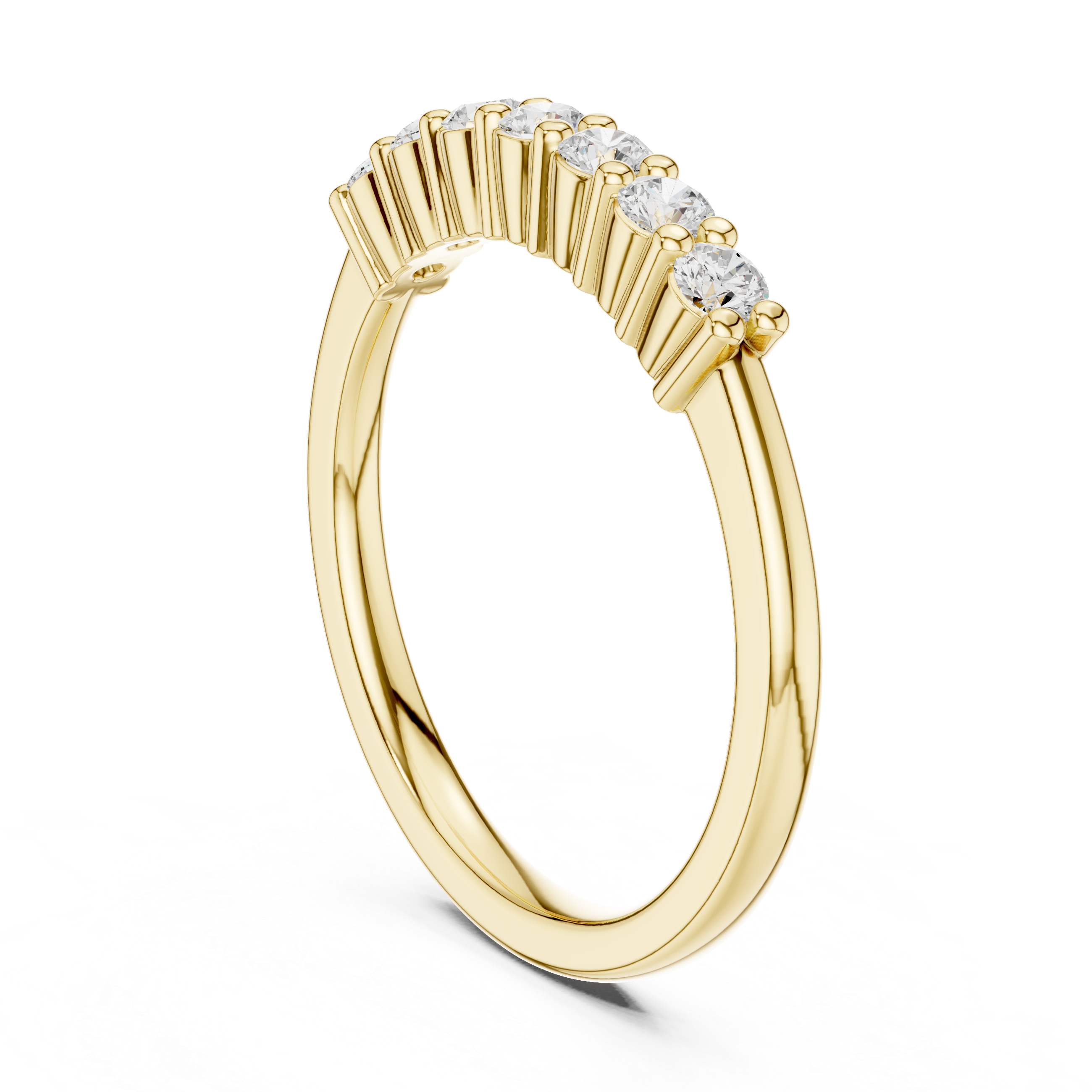 Gold Half Eternity Prong Round Lab Grown Diamond Xyvelle Ring