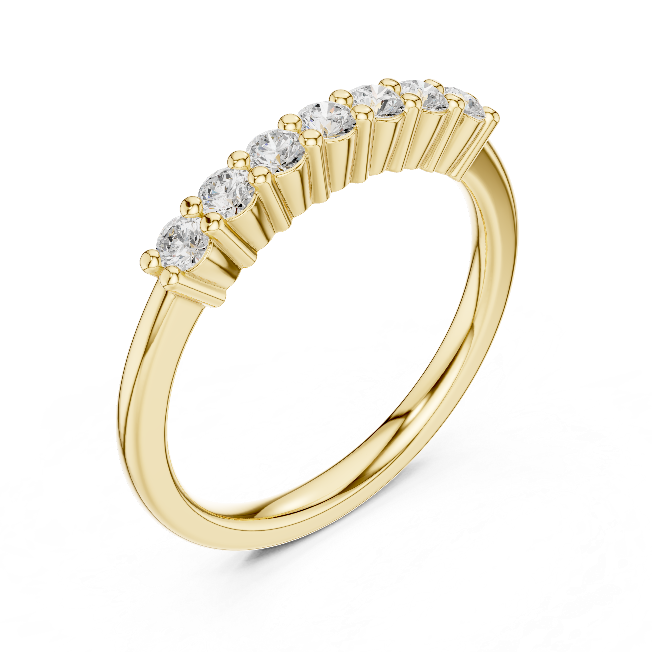 Gold Half Eternity Prong Round Lab Grown Diamond Xyvelle Ring