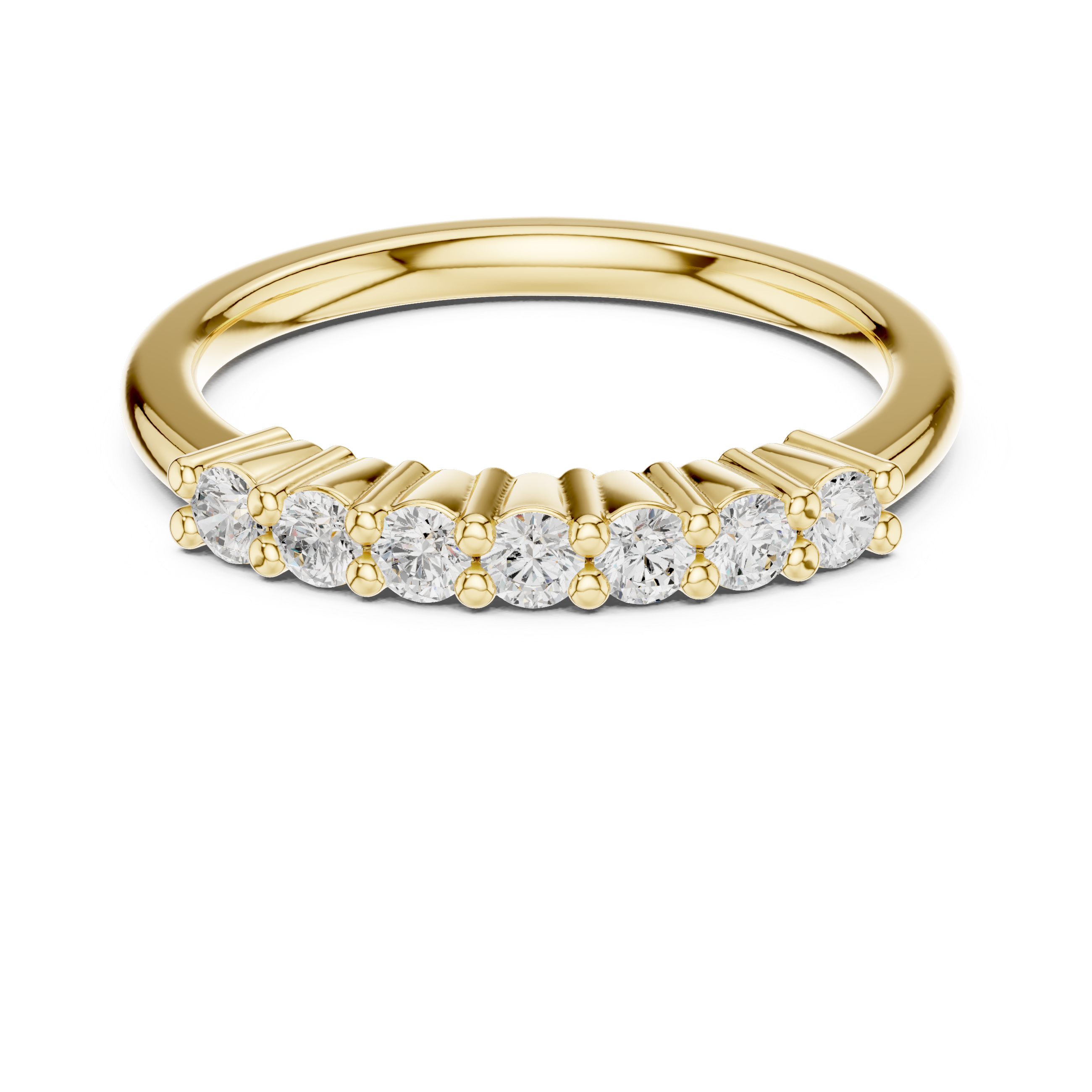 Gold Half Eternity Prong Round Lab Grown Diamond Xyvelle Ring