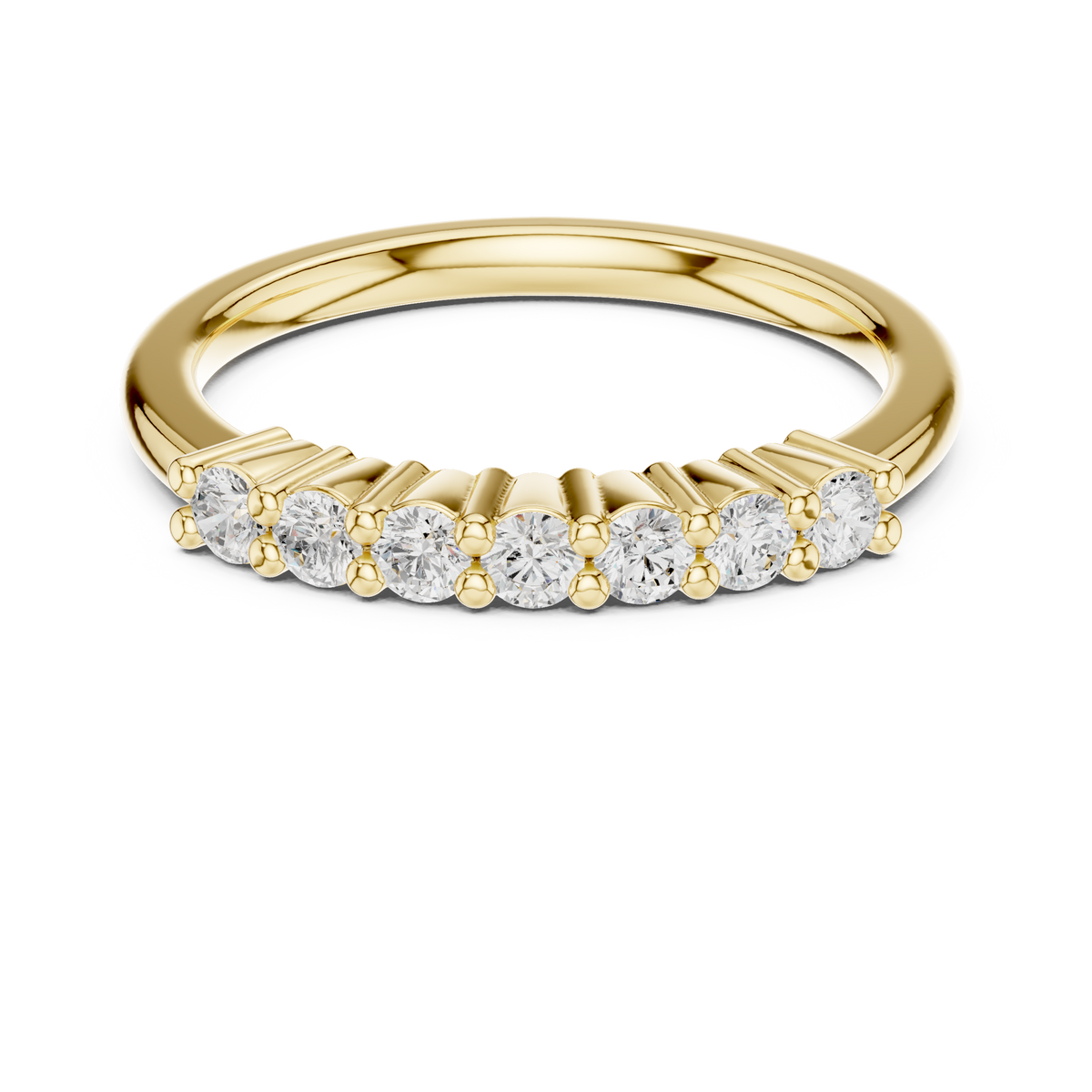 Gold Half Eternity Prong Round Lab Grown Diamond Xyvelle Ring