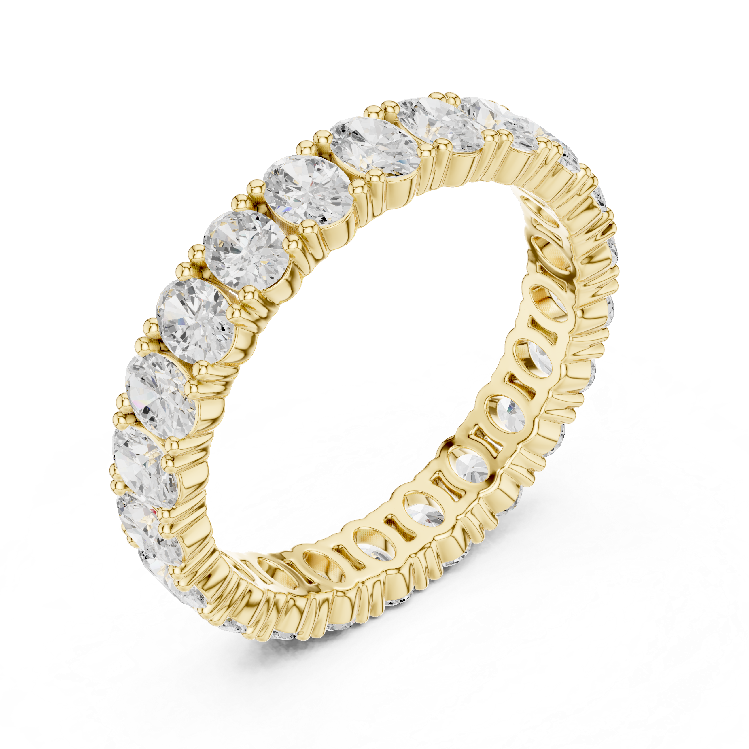 Gold 2Ct Oval Eternity Lab Grown Diamond Zorine Ring