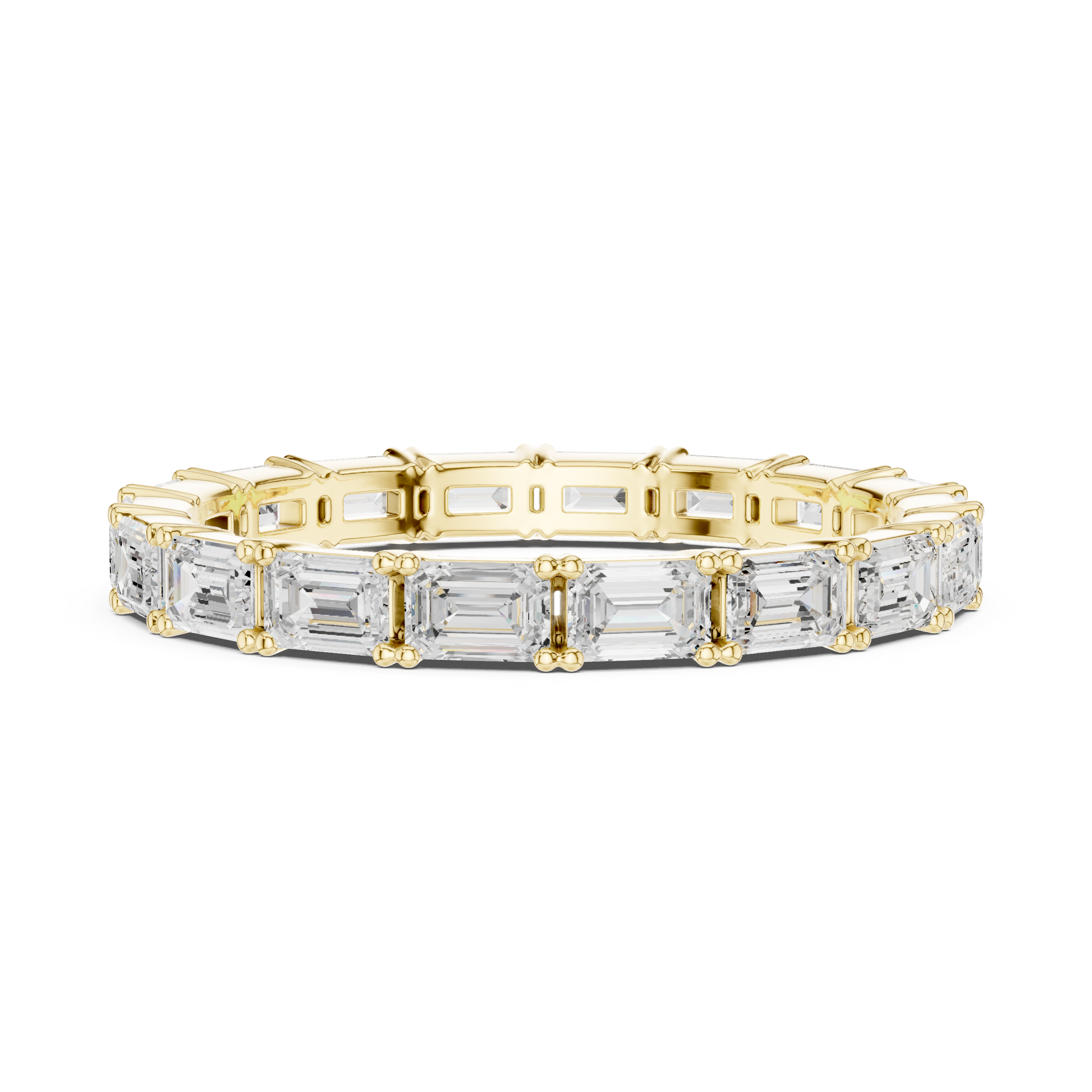 Gold 1Ct Eternity Classic Emerald Lab Grown Diamond Zaviel Ring