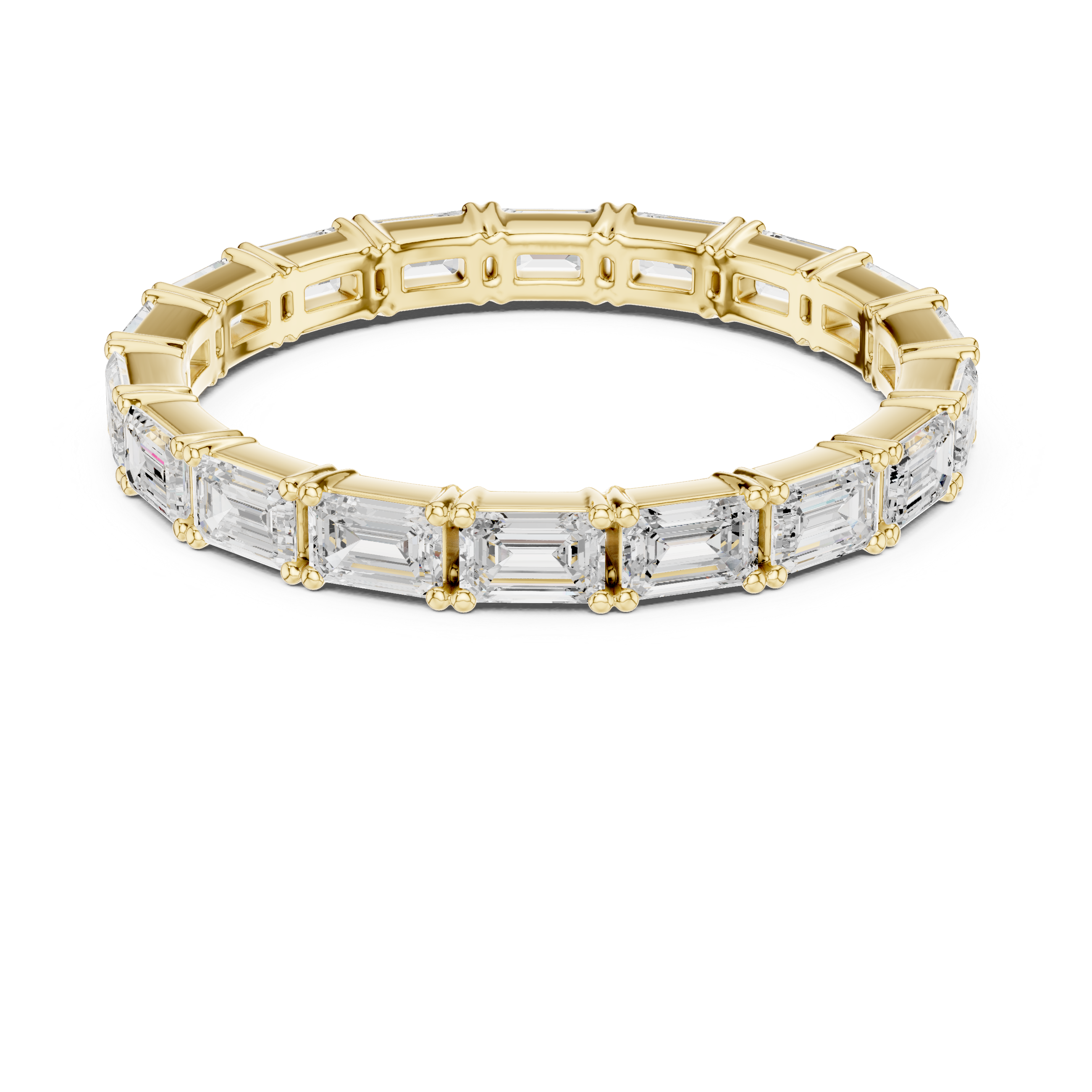 Gold 1Ct Eternity Classic Emerald Lab Grown Diamond Zaviel Ring