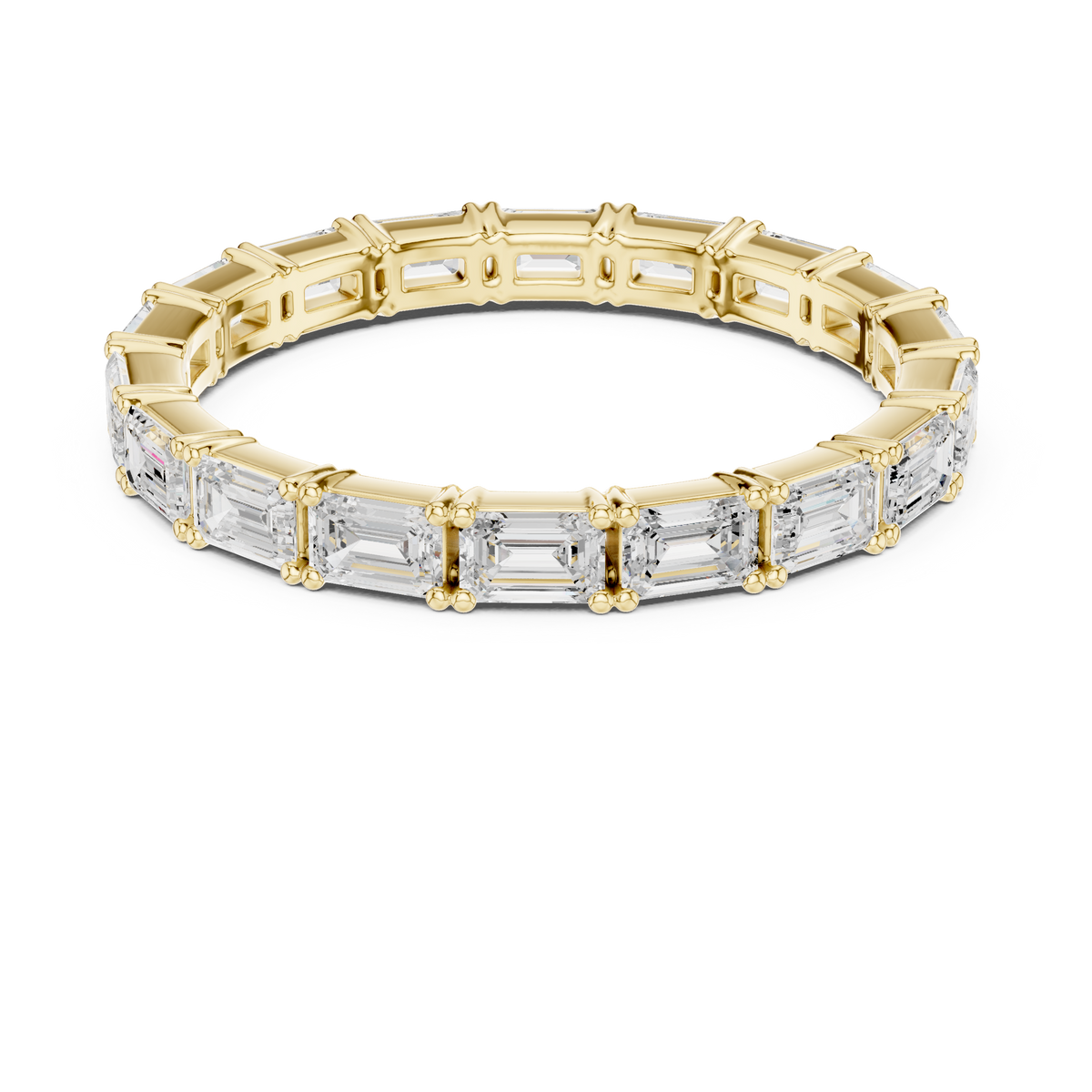 Gold 1Ct Eternity Classic Emerald Lab Grown Diamond Zaviel Ring