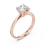 Gold 1Ct Solitaire Plain Band Round Lab Grown Diamond Mariel Ring