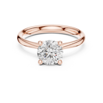 Gold 1Ct Solitaire Plain Band Round Lab Grown Diamond Mariel Ring