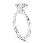 Gold 1Ct Solitaire Plain Band Round Lab Grown Diamond Mariel Ring