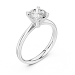 Gold 1Ct Solitaire Plain Band Round Lab Grown Diamond Mariel Ring