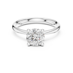 Gold 1Ct Solitaire Plain Band Round Lab Grown Diamond Mariel Ring