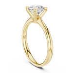 Gold 1Ct Solitaire Plain Band Round Lab Grown Diamond Mariel Ring