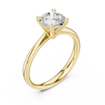 Gold 1Ct Solitaire Plain Band Round Lab Grown Diamond Mariel Ring