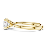Gold 1Ct Solitaire Plain Band Round Lab Grown Diamond Mariel Ring
