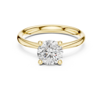 Gold 1Ct Solitaire Plain Band Round Lab Grown Diamond Mariel Ring