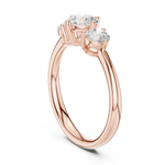 Gold 1Ct Three Stone Round Lab Grown Diamond Uvenna Ring