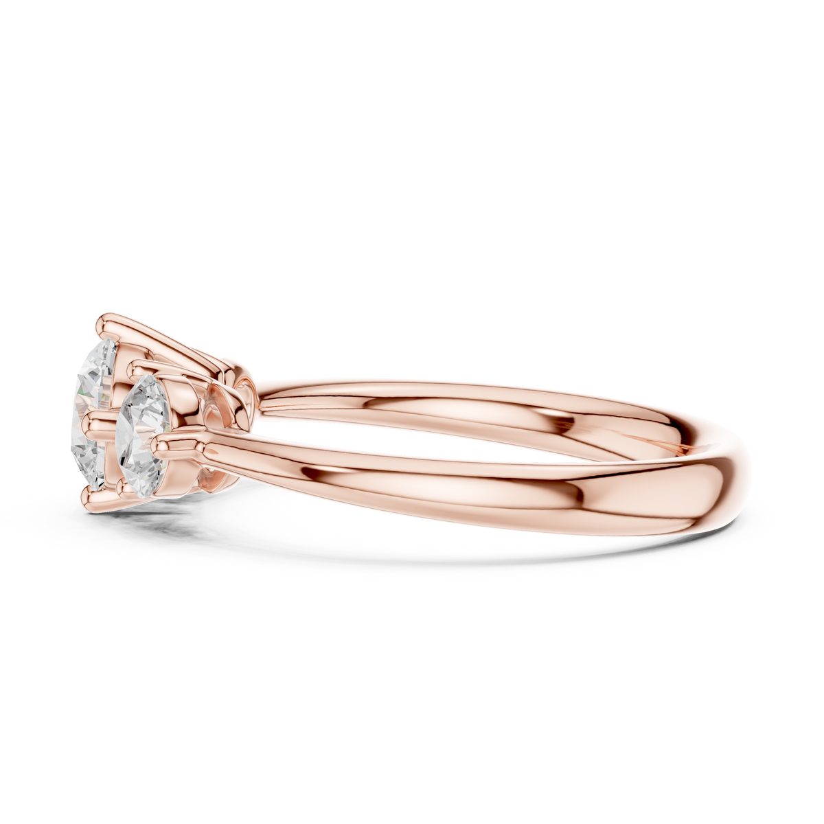 Gold 1Ct Three Stone Round Lab Grown Diamond Uvenna Ring