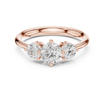 Gold 1Ct Three Stone Round Lab Grown Diamond Uvenna Ring