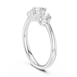 Gold 1Ct Three Stone Round Lab Grown Diamond Uvenna Ring