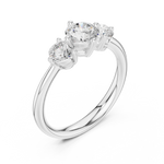 Gold 1Ct Three Stone Round Lab Grown Diamond Uvenna Ring
