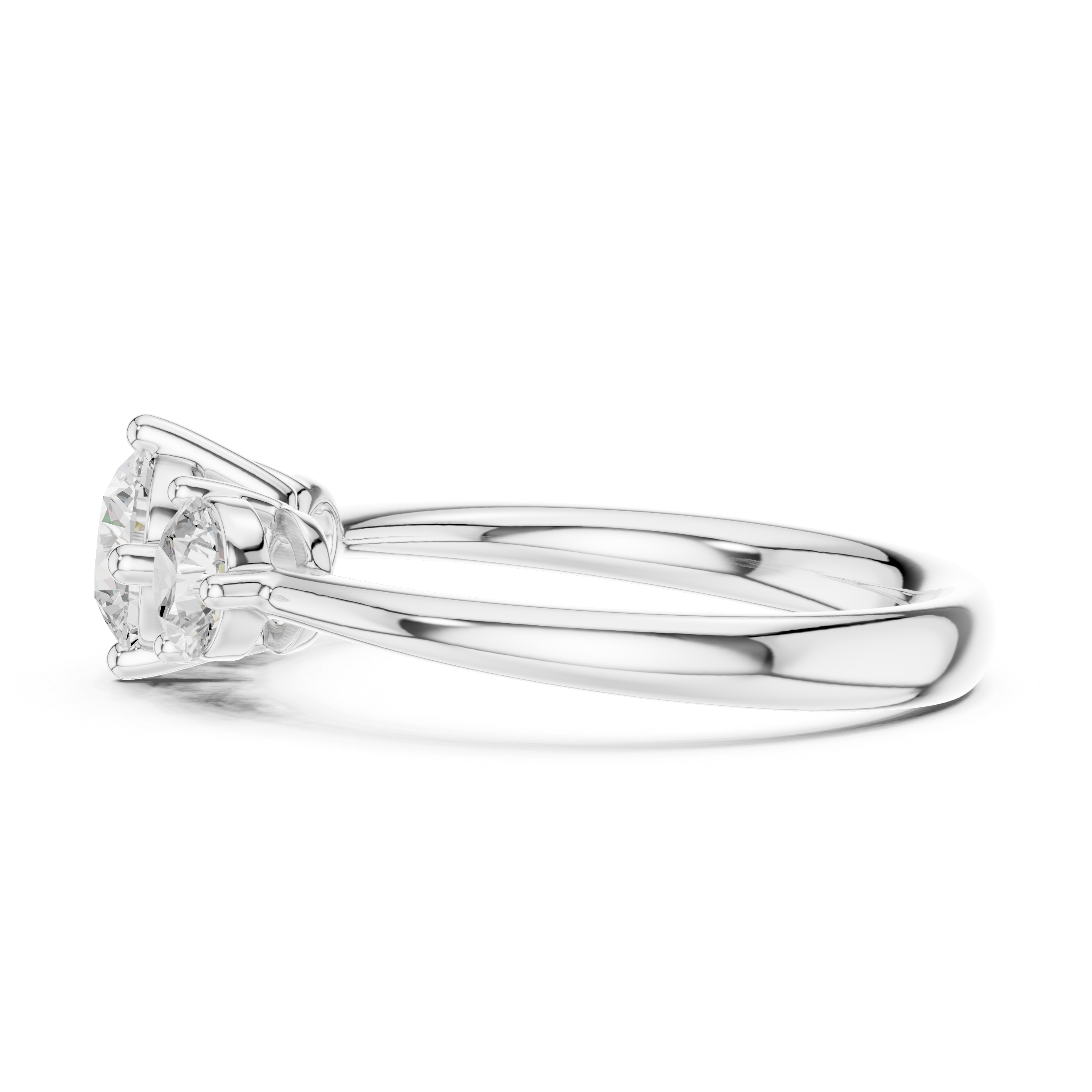 Gold 1Ct Three Stone Round Lab Grown Diamond Uvenna Ring