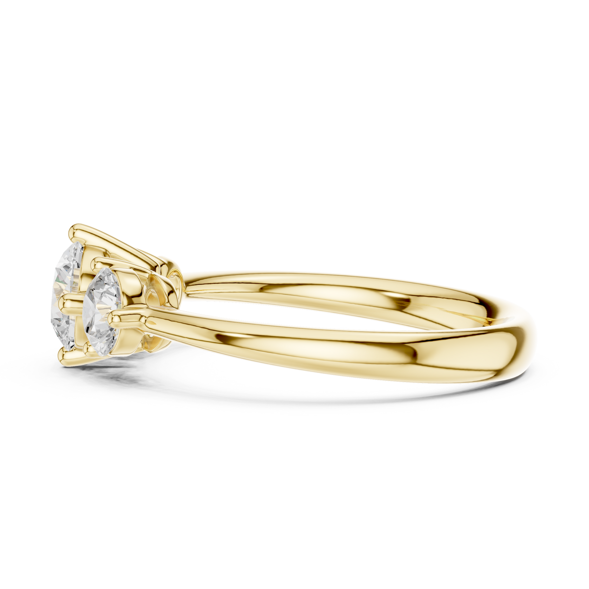 Gold 1Ct Three Stone Round Lab Grown Diamond Uvenna Ring