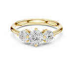 Gold 1Ct Three Stone Round Lab Grown Diamond Uvenna Ring