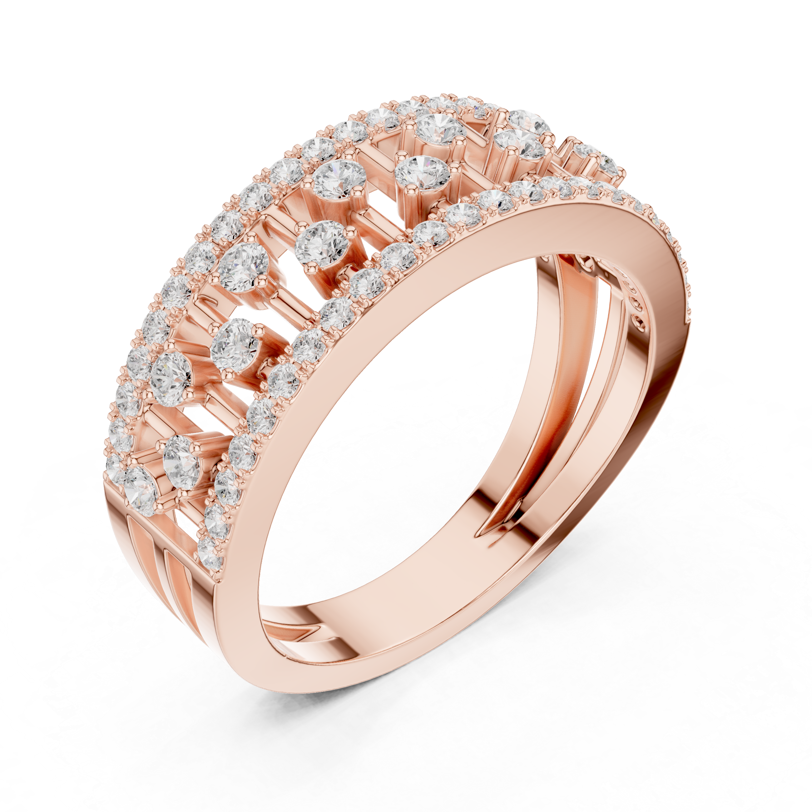 Gold Wide Pave Round Lab Grown Diamond Celvia Ring