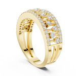 Gold Wide Pave Round Lab Grown Diamond Celvia Ring