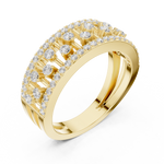 Gold Wide Pave Round Lab Grown Diamond Celvia Ring