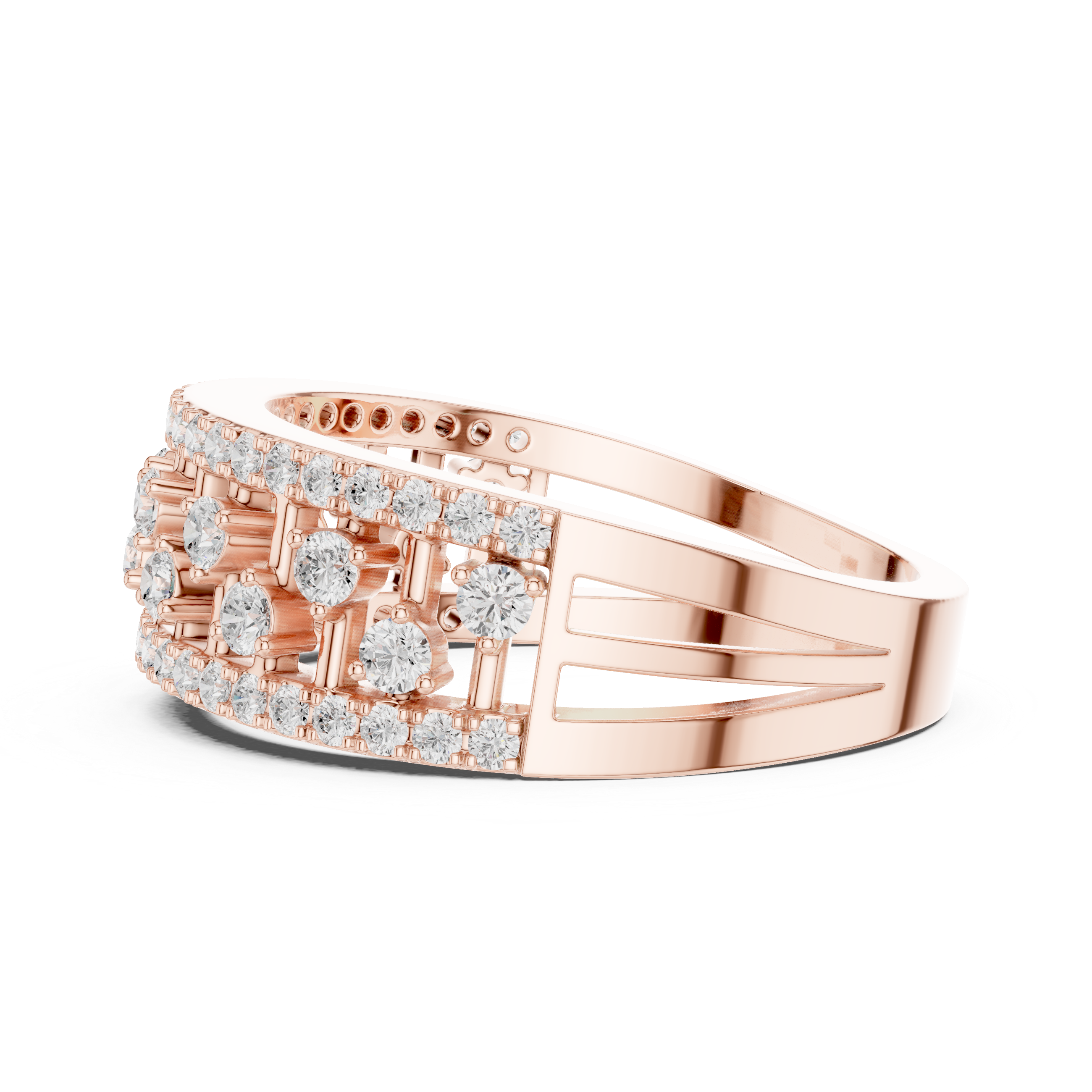 Gold Wide Pave Round Lab Grown Diamond Celvia Ring