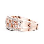 Gold Wide Pave Round Lab Grown Diamond Celvia Ring