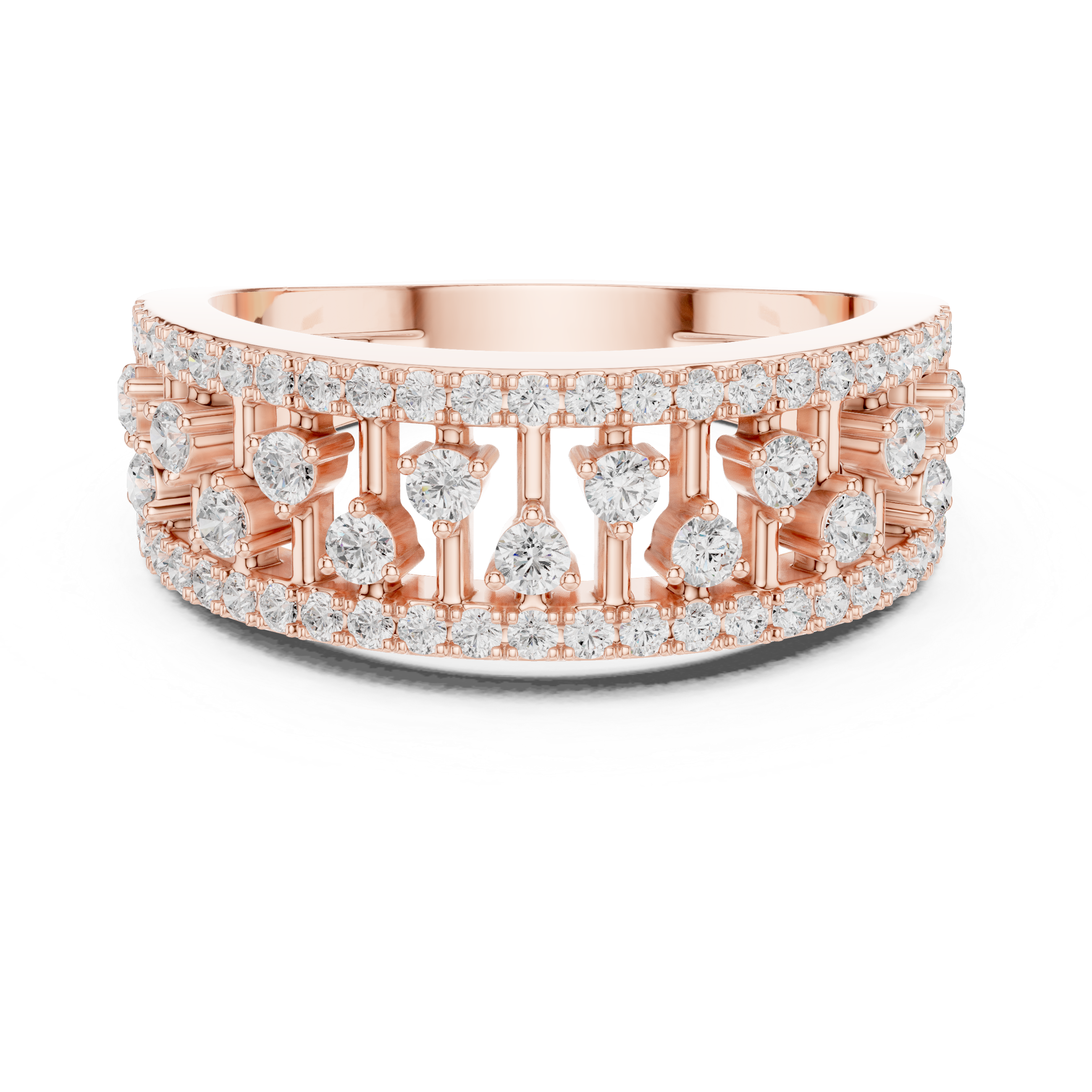 Gold Wide Pave Round Lab Grown Diamond Celvia Ring