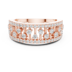 Gold Wide Pave Round Lab Grown Diamond Celvia Ring