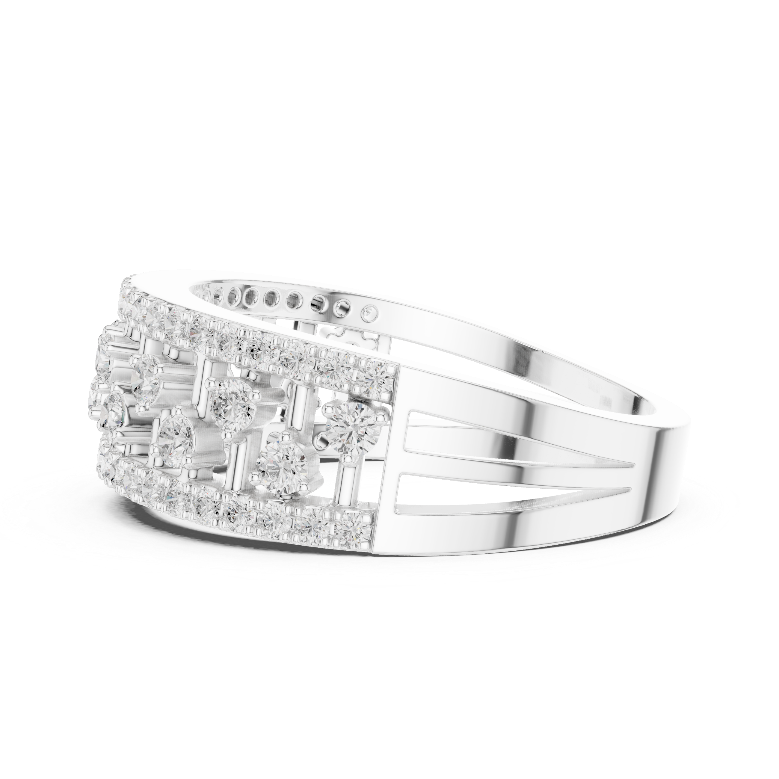 Gold Wide Pave Round Lab Grown Diamond Celvia Ring