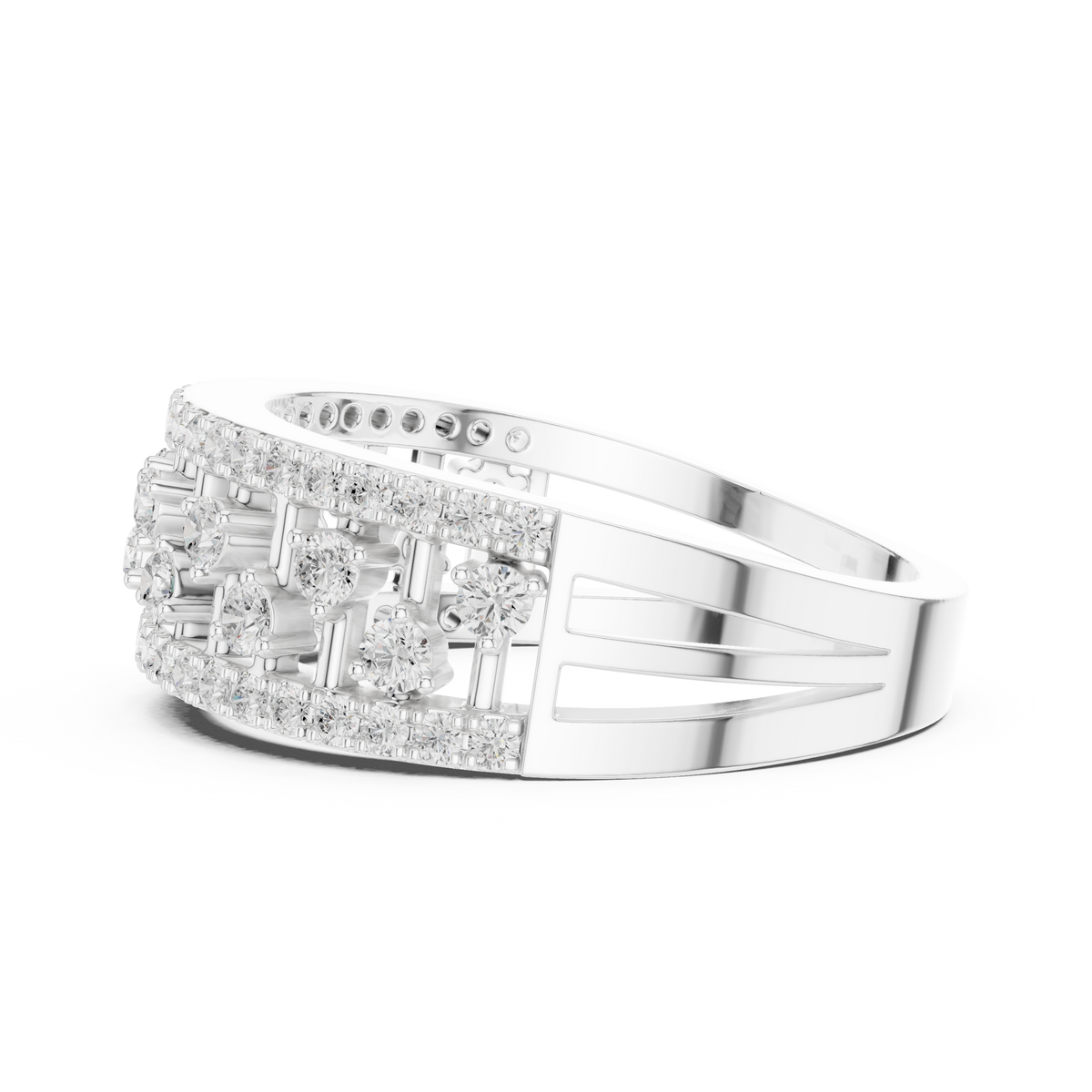 Gold Wide Pave Round Lab Grown Diamond Celvia Ring