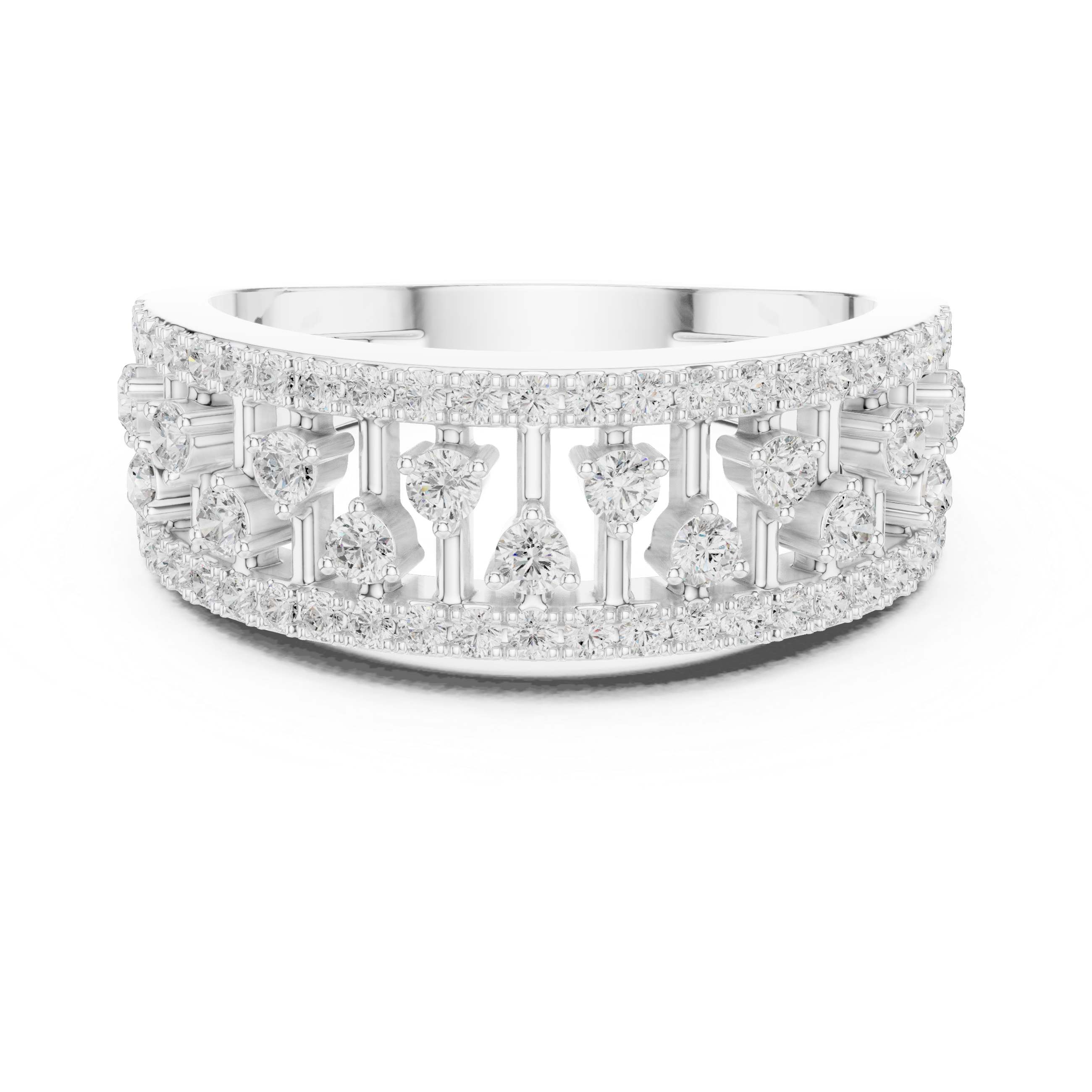 Gold Wide Pave Round Lab Grown Diamond Celvia Ring