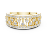 Gold Wide Pave Round Lab Grown Diamond Celvia Ring