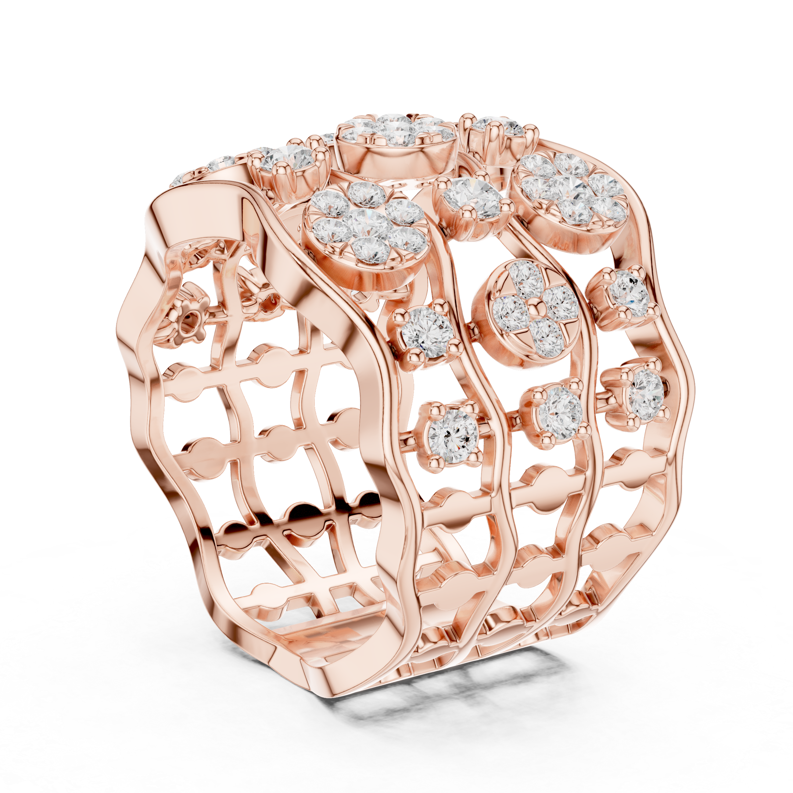 Gold 1Ct Cluster Multi Stone Round Lab Grown Diamond Elvara Ring