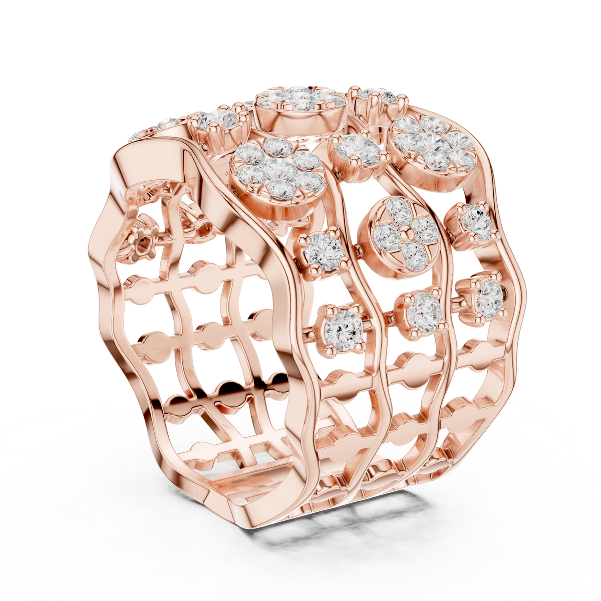 Gold 1Ct Cluster Multi Stone Round Lab Grown Diamond Elvara Ring