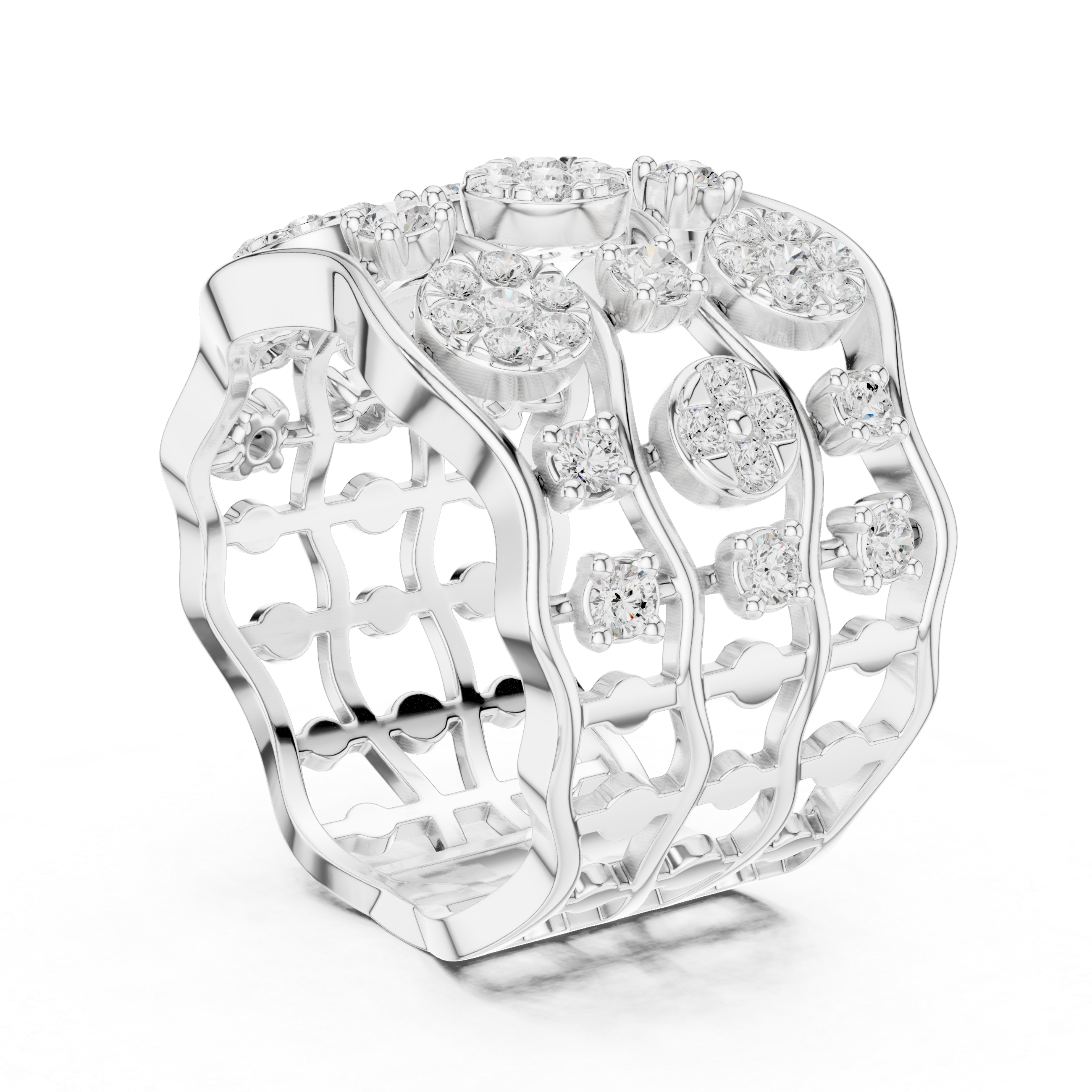 Gold 1Ct Cluster Multi Stone Round Lab Grown Diamond Elvara Ring