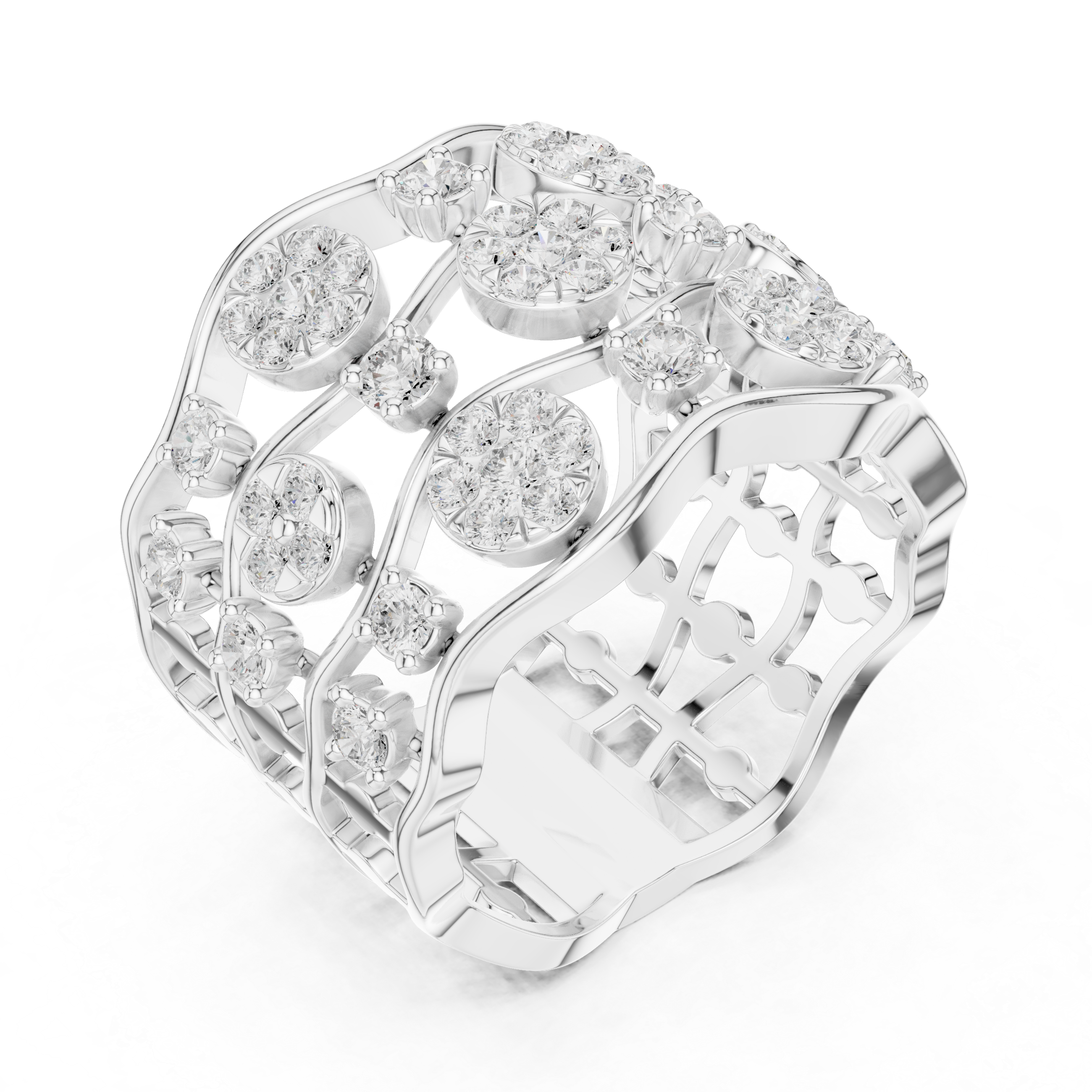 Gold 1Ct Cluster Multi Stone Round Lab Grown Diamond Elvara Ring