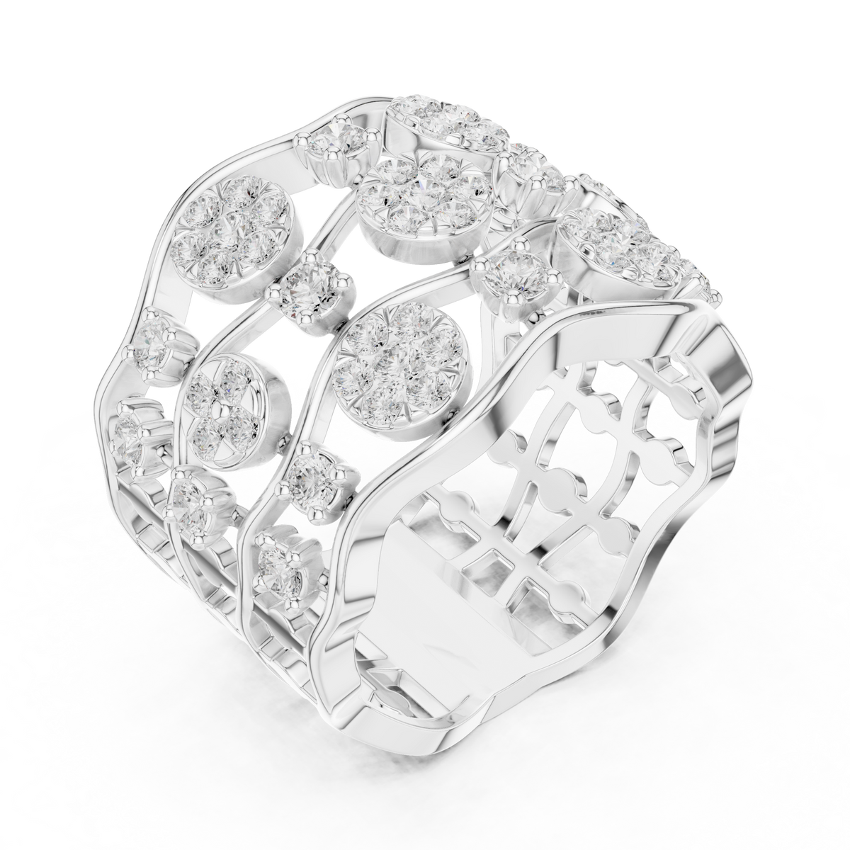 Gold 1Ct Cluster Multi Stone Round Lab Grown Diamond Elvara Ring
