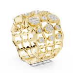 Gold 1Ct Cluster Multi Stone Round Lab Grown Diamond Elvara Ring