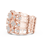 Gold 1Ct Cluster Multi Stone Round Lab Grown Diamond Elvara Ring