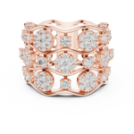 Gold 1Ct Cluster Multi Stone Round Lab Grown Diamond Elvara Ring