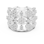 Gold 1Ct Cluster Multi Stone Round Lab Grown Diamond Elvara Ring