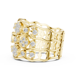 Gold 1Ct Cluster Multi Stone Round Lab Grown Diamond Elvara Ring