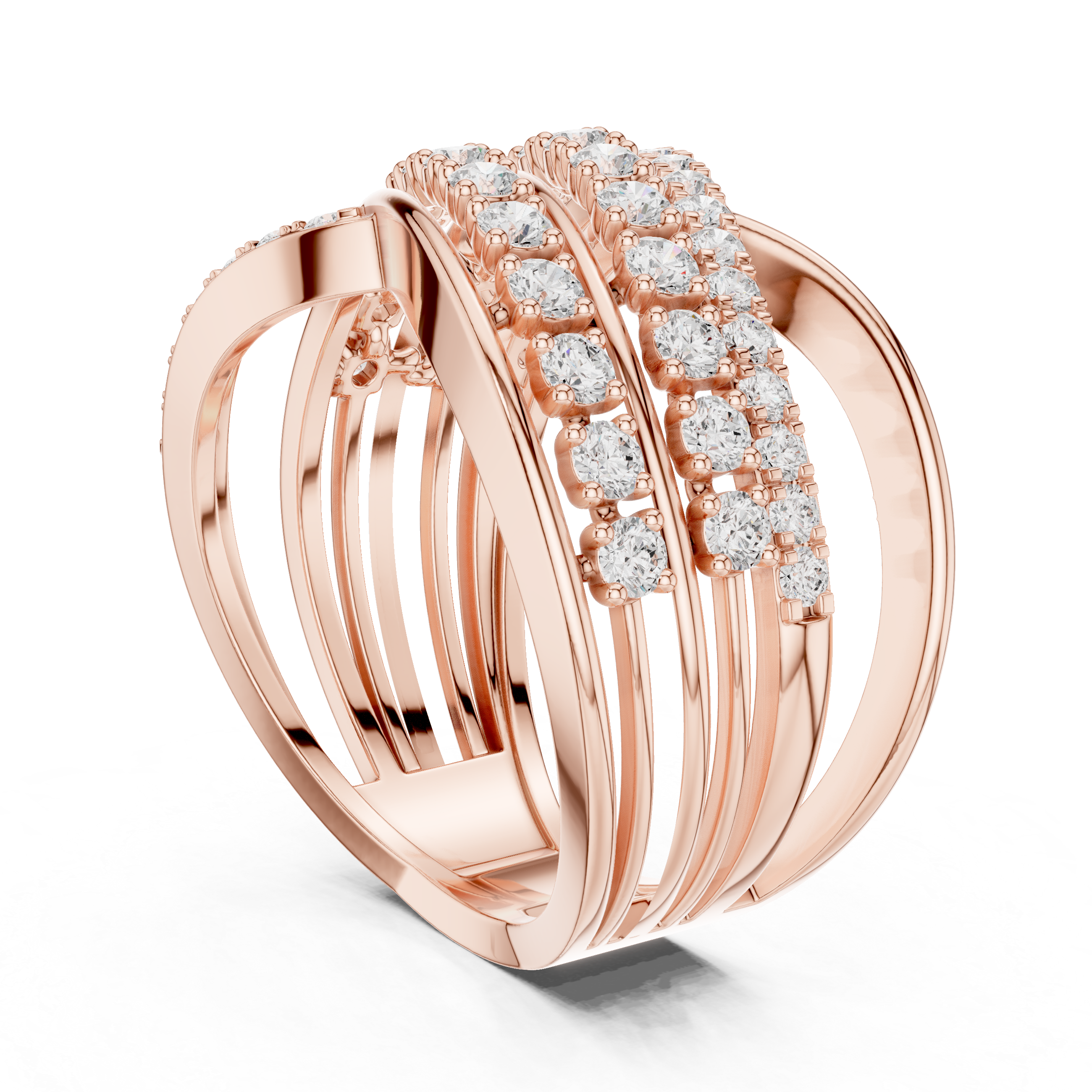 Gold Wrap Pave Round Lab Grown Diamond Noemis Ring