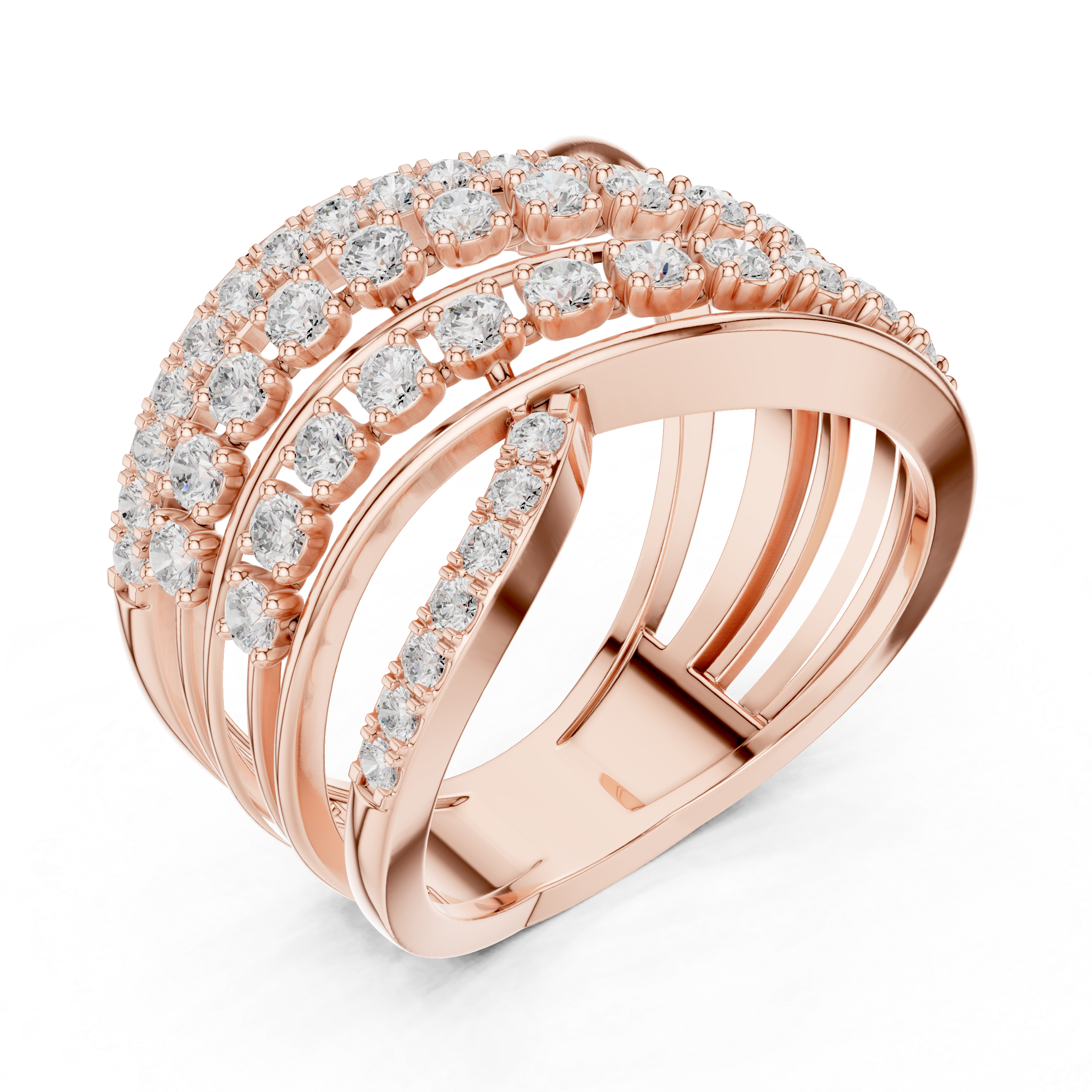 Gold Wrap Pave Round Lab Grown Diamond Noemis Ring