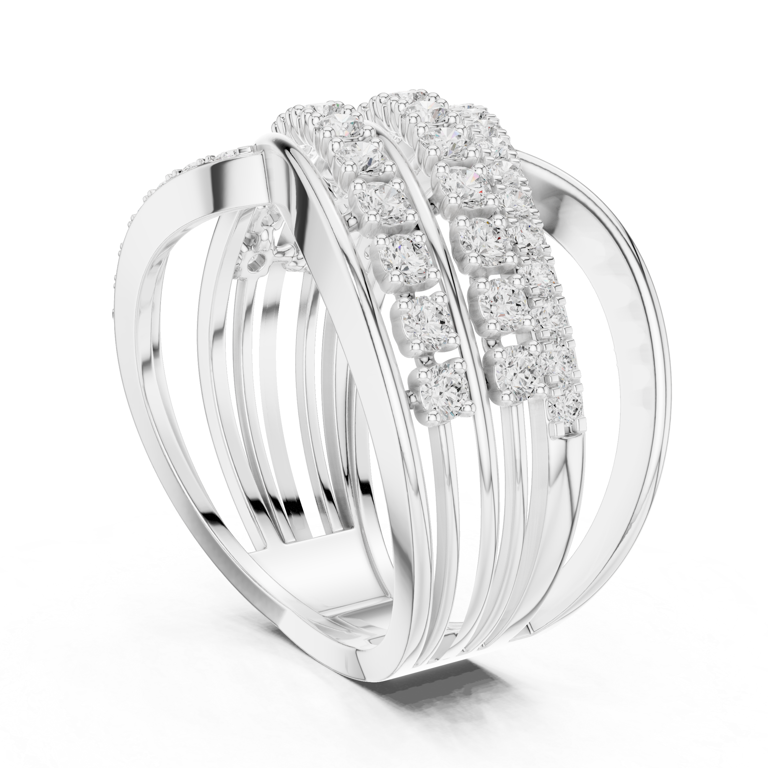 Gold Wrap Pave Round Lab Grown Diamond Noemis Ring