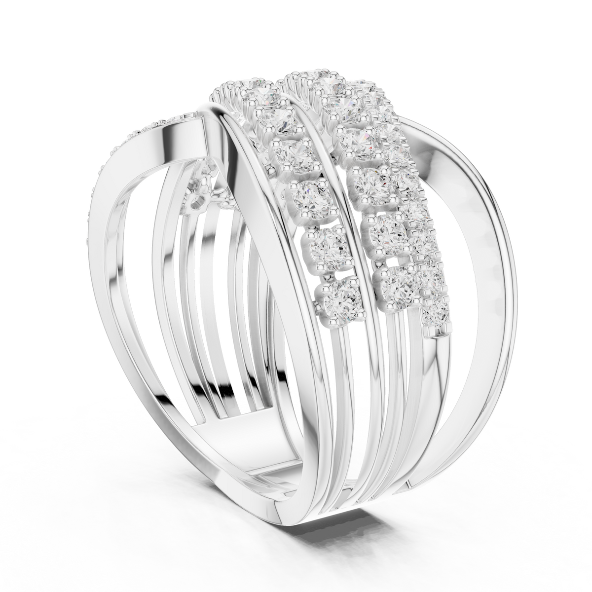 Gold Wrap Pave Round Lab Grown Diamond Noemis Ring